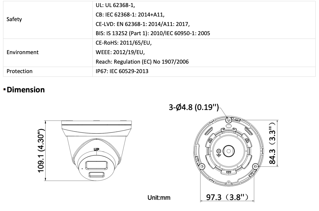 LTS Platinum CMIP1382WE-28MDA IP 8MP Dual Light 2.8mm WDR Mic Smart Ai Turret Dome Camera