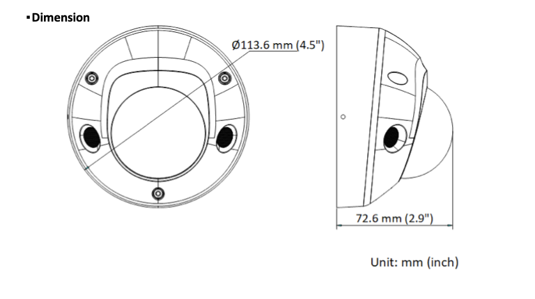 LTS Platinum CMIP1C42WB-28MDA IP 4MP Color 247 Built In Mic Deep Learning Vandal Dome Camera
