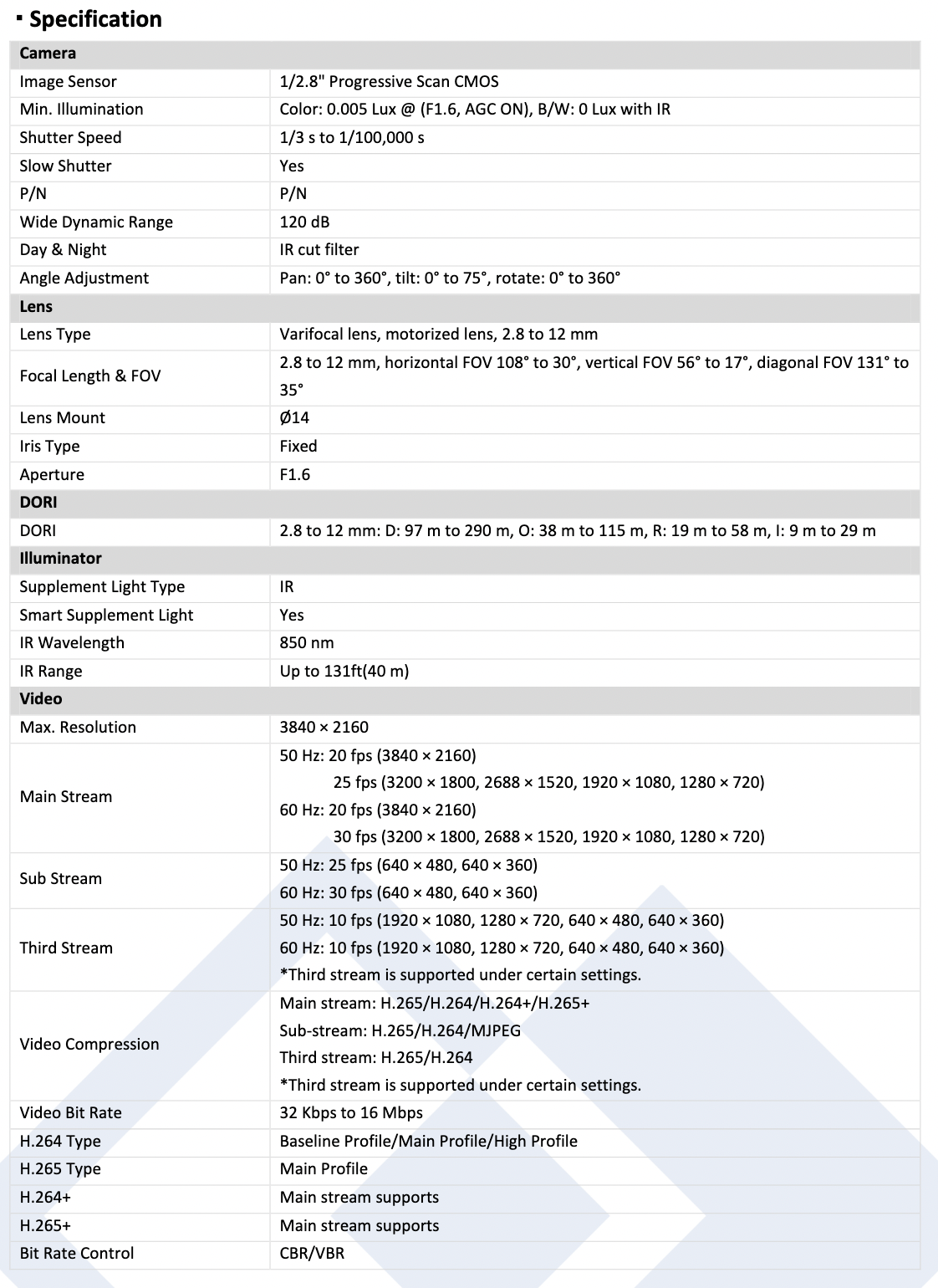 LTS Platinum CMIP3283W-SDZ HD IP 8MP/4K 2.8-12mm Motorized Lens WDR Smart Ai Turret Camera