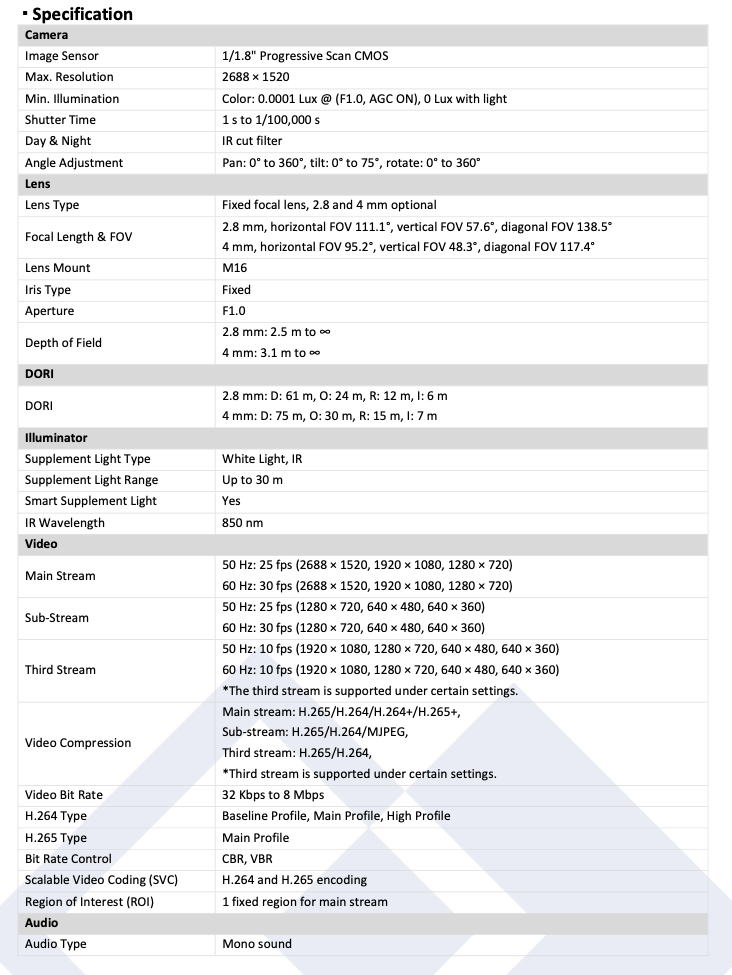 LTS Platinum CMIP3CD42WI-AISP IP 4MP AI Color 247 4mm Lens Built in Mic Hybrid Light Camera