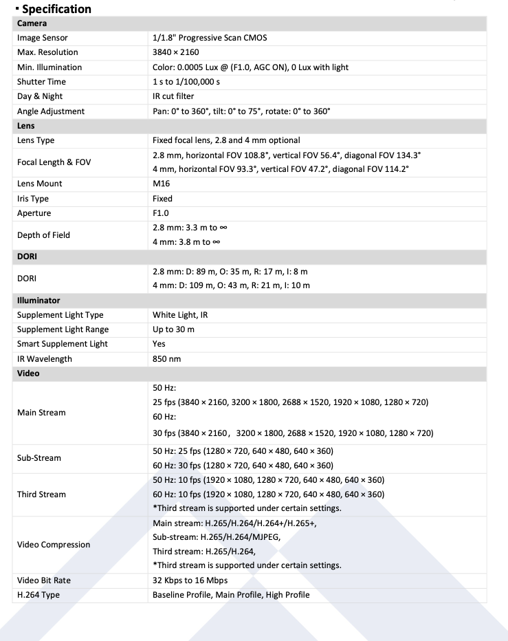 LTS Platinum CMIP3CD82WI-28AISP IP 8MP Wide Len Ai Color 247 Built-in Mic Hybrid Light Camera