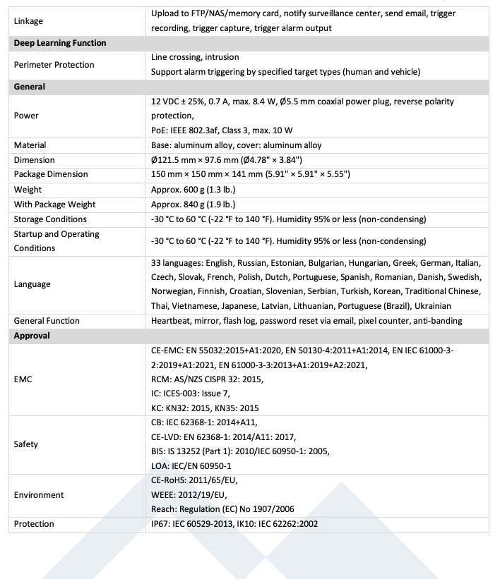 LTS Platinum CMIP7382WI-28MDA IP 8MP Deep Learning Smart Hybrid Light WDR Vandal Dome Camera LTCMIP7382WI-28MDA Replacement for CMIP7382W-28MDA, CMIP7382NW-28M