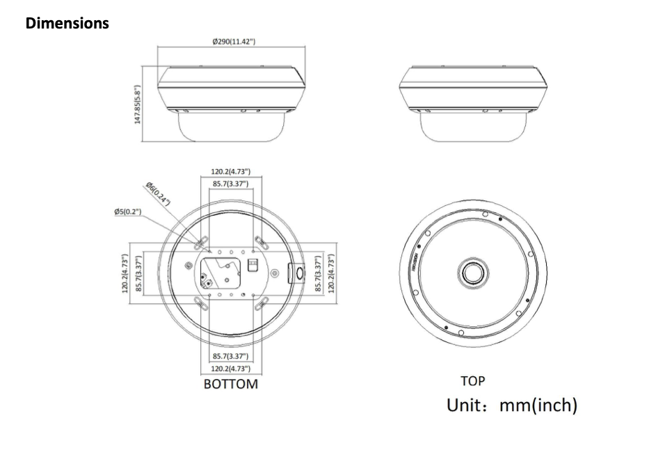 LTS Platinum CMIP7553W5-SZ8 IP 360 4 x 1920p + 1 x 1440p 5-Directional Multi-sensor IP Camera LTCMIP7553W5-SZ8 Replacement for CMIP7553W4-SZ8