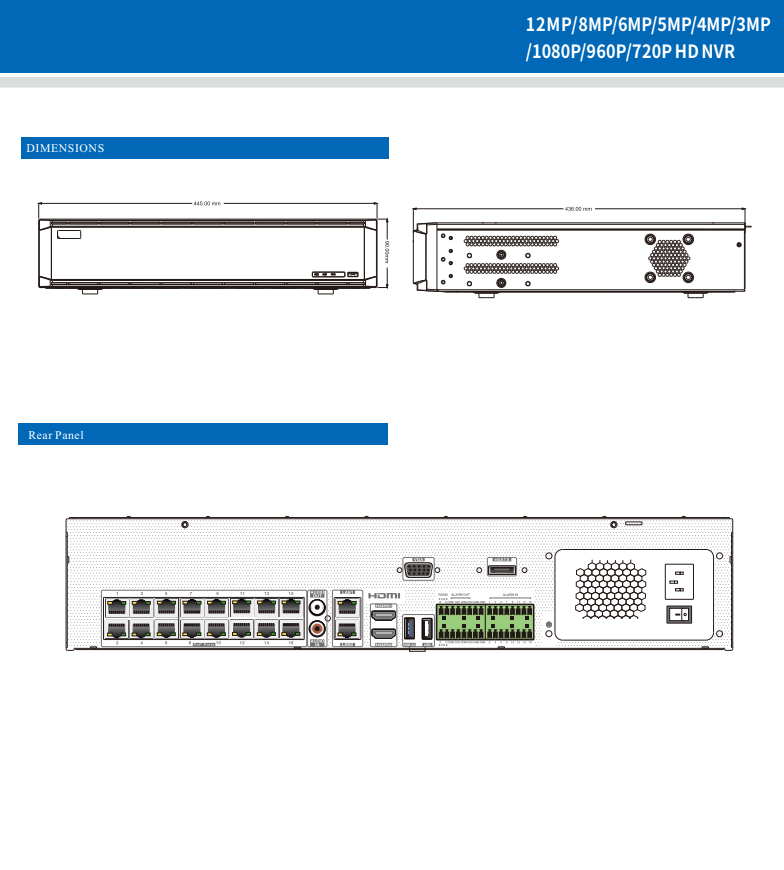 ENS Titanium ED9732H5NV-16P-AN IP 32CH 12MP 192/192Mb 16 Port PoE 2xHDMI 8xSATA 2LAN NDAA NVR