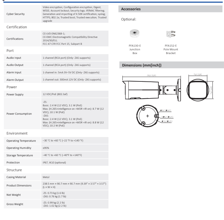 ENS Diamond HNC3IV141T-IR-ZAS IP 4MP 2.7-13.5mm 197ft IR Motorized With Mic Bullet Camera