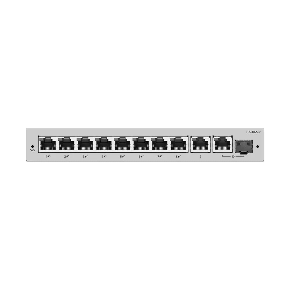 Lysora LCS-8GS-P 8-Port Gigabit Cloud Managed PoE Switch with Combo SFP Uplink NDAA