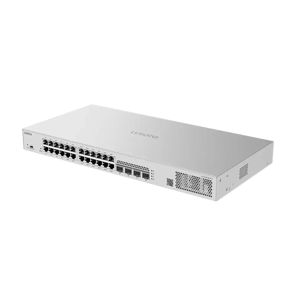 Lysora LS2-24GT4SFP-P 24-Port Gigabit L2 Managed PoE Switch with 4 SFP Uplinks NDAA