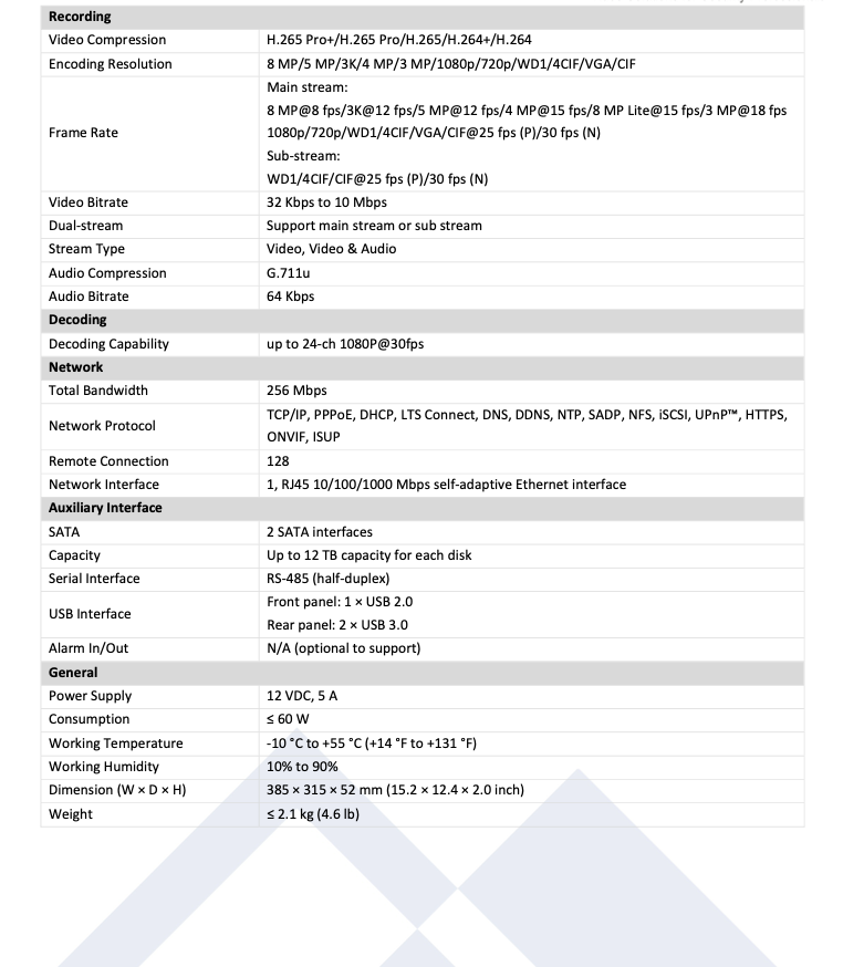 LTS Platinum LTD8516D-ST 16CH 4K/8MP TVI/AHD/CVI/CVBS + 16CH IP Upto 4K/8MP Direct Search DVR Replacement for LTD8516K-ST, LTD8516M-STN, LTD8516M-ST, LTD8516T-ST, LTD8516T-ST(U)