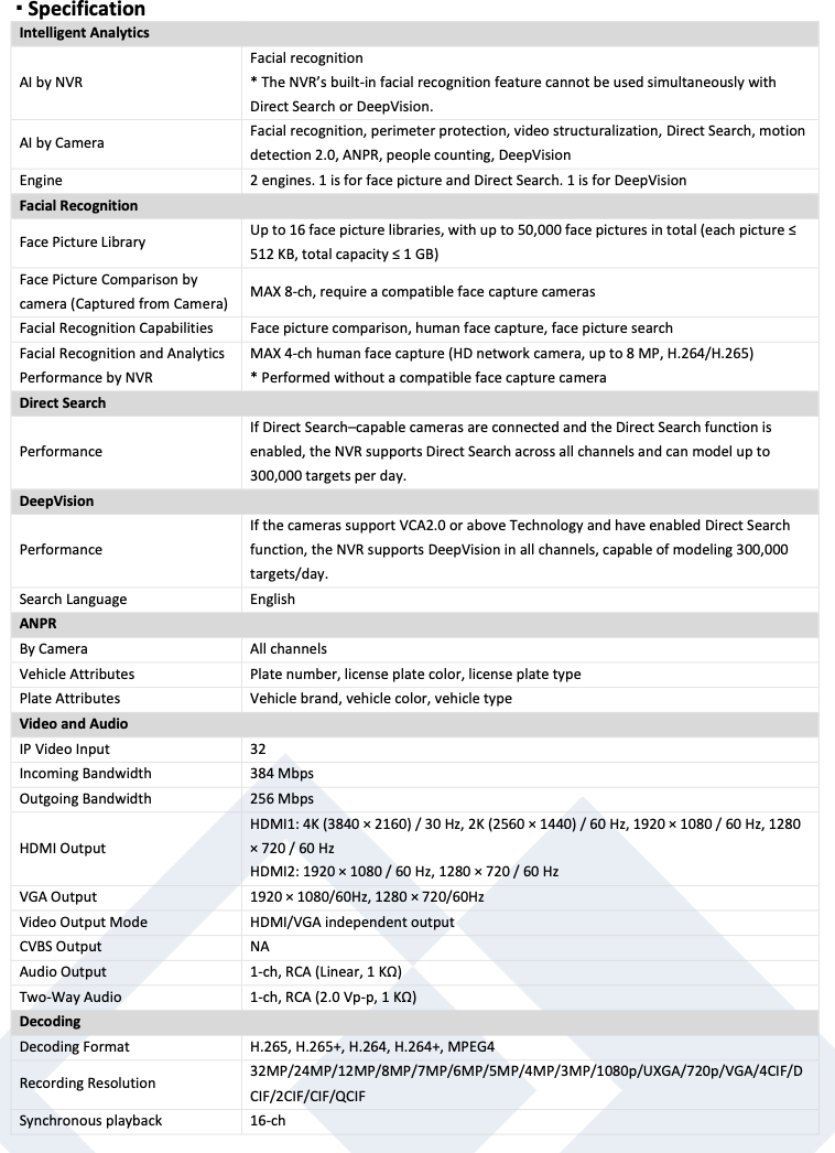LTS Platinum LTN8932DV-P16 IP 32CH 16 Port PoE Built in Semantic Search DeepVision 4K NVR