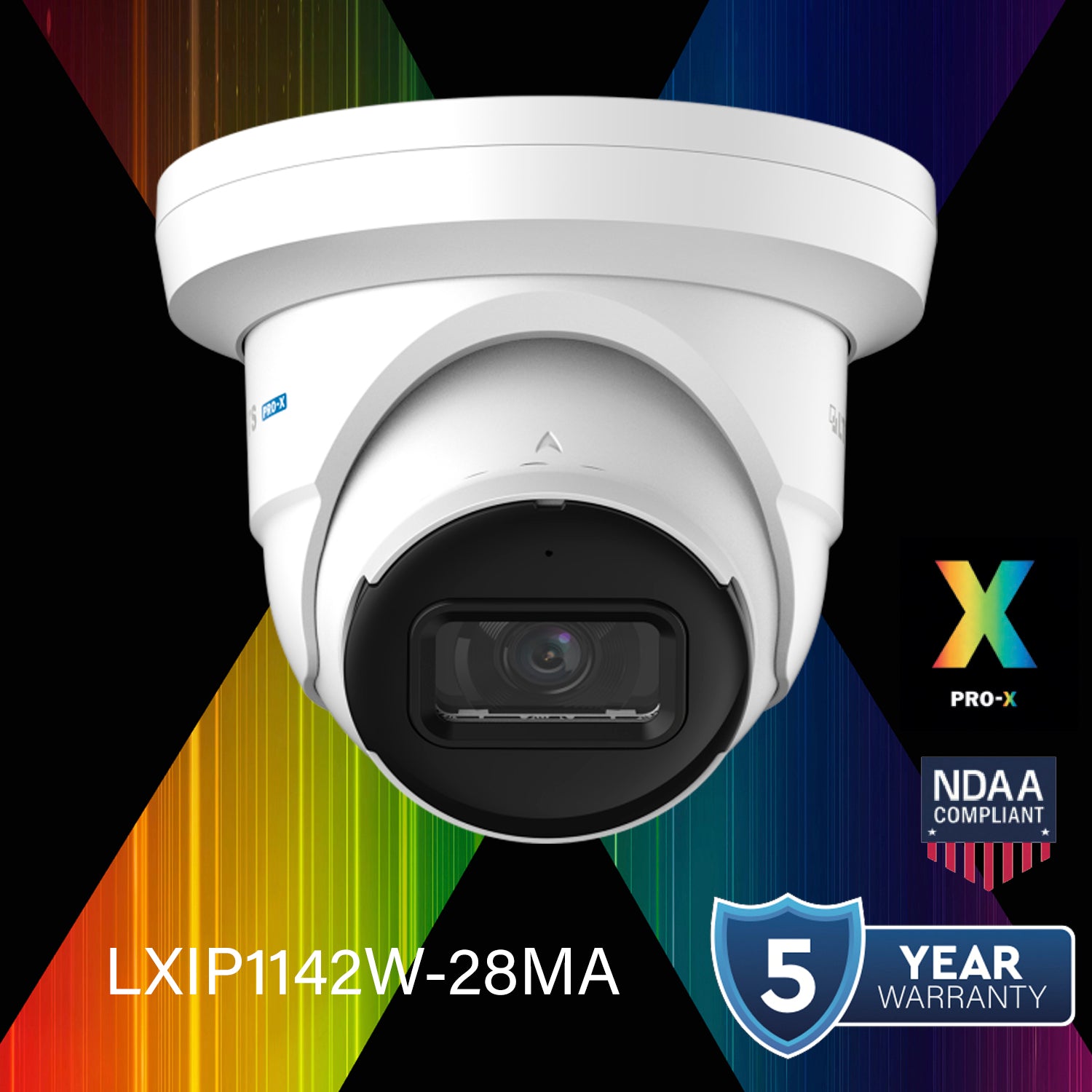 LTS Pro-X LXIP1142W-28MA IP 4MP 2.8mm Lens 98ft IR Built-in Mic Turret Camera