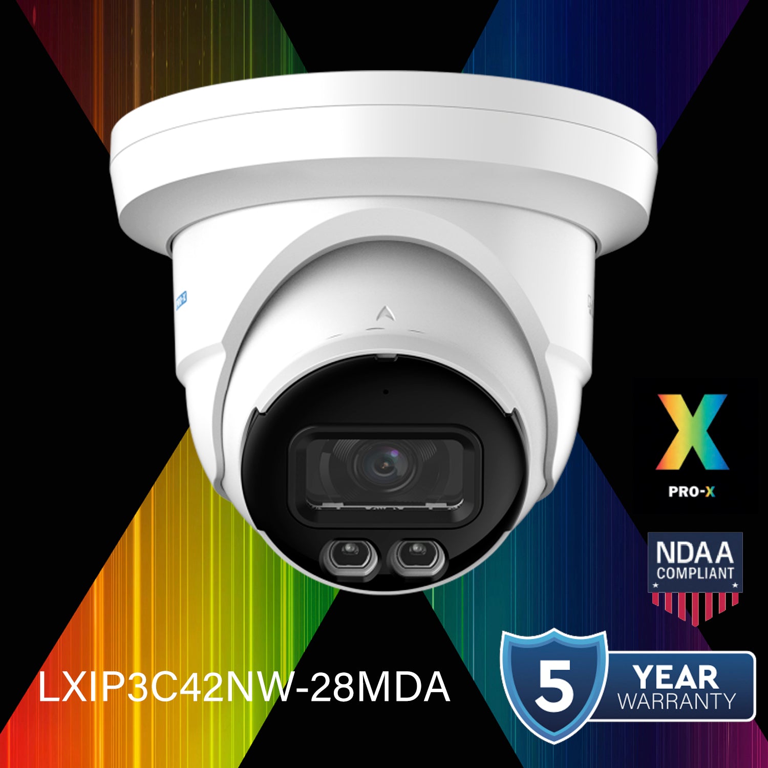 LTS Pro-X LXIP3C42NW-28MDA 4MP IP Full Color 24/7 2.8mm WDR Built-in Mic Ai Turret Camera