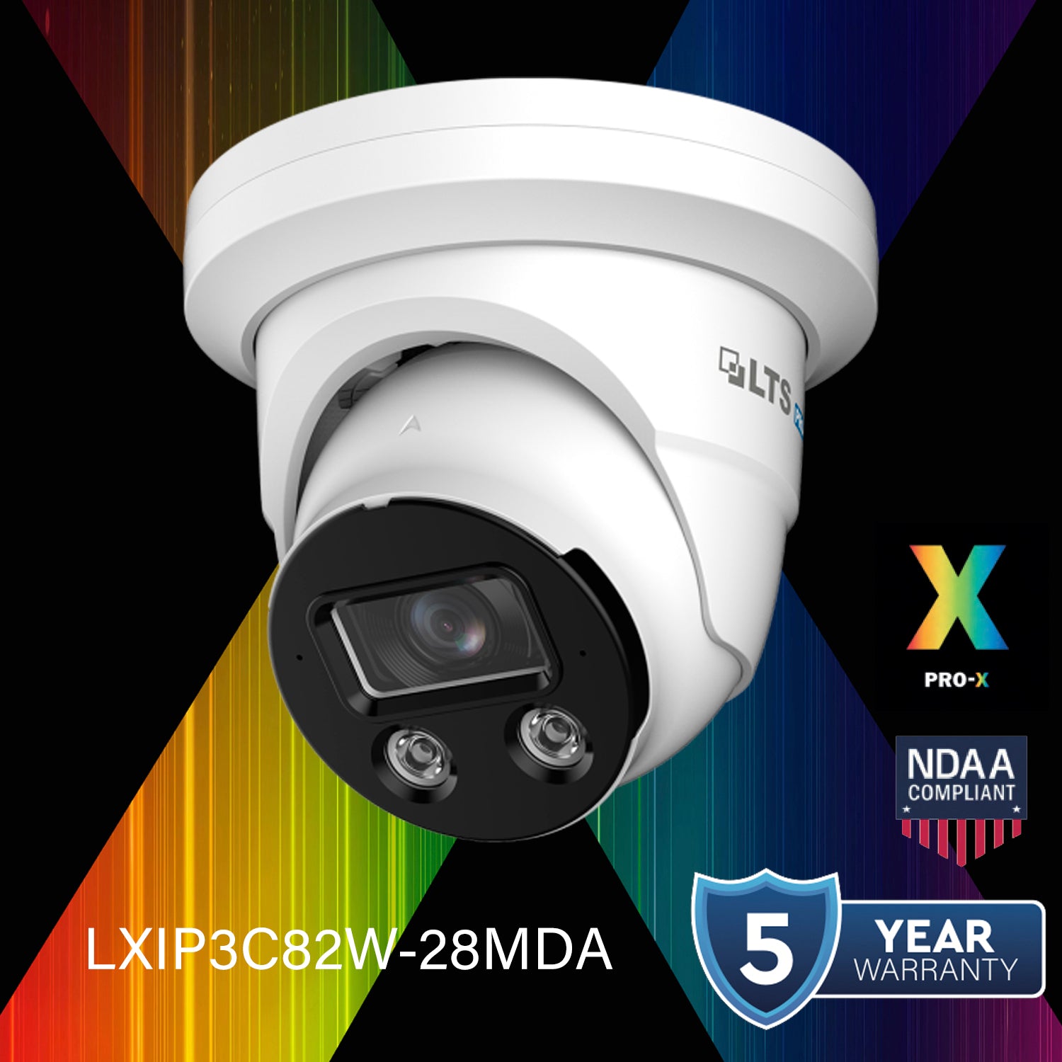 LTS Pro-X LXIP3C82W-28MDA 8MP IP Full Color 24/7 2.8mm WDR Built-in Mic Ai Turret Camera