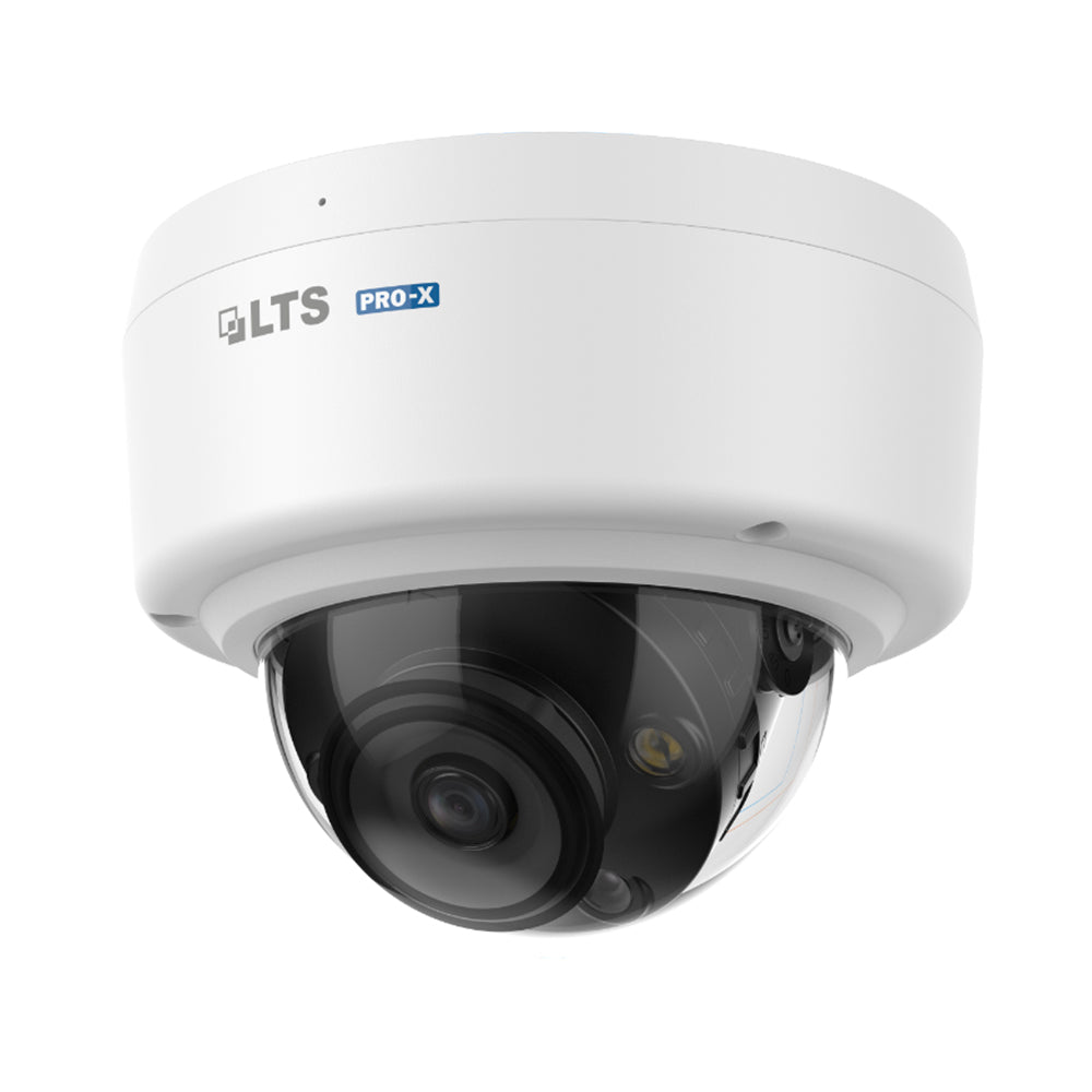 LTS Pro-X LXIP7C82WI-28MDA IP 8MP 2.8mm 98ft Color Dual-Light Built-In Mic NDAA Dome Camera Replacement for LXIP7C82WI-28SD