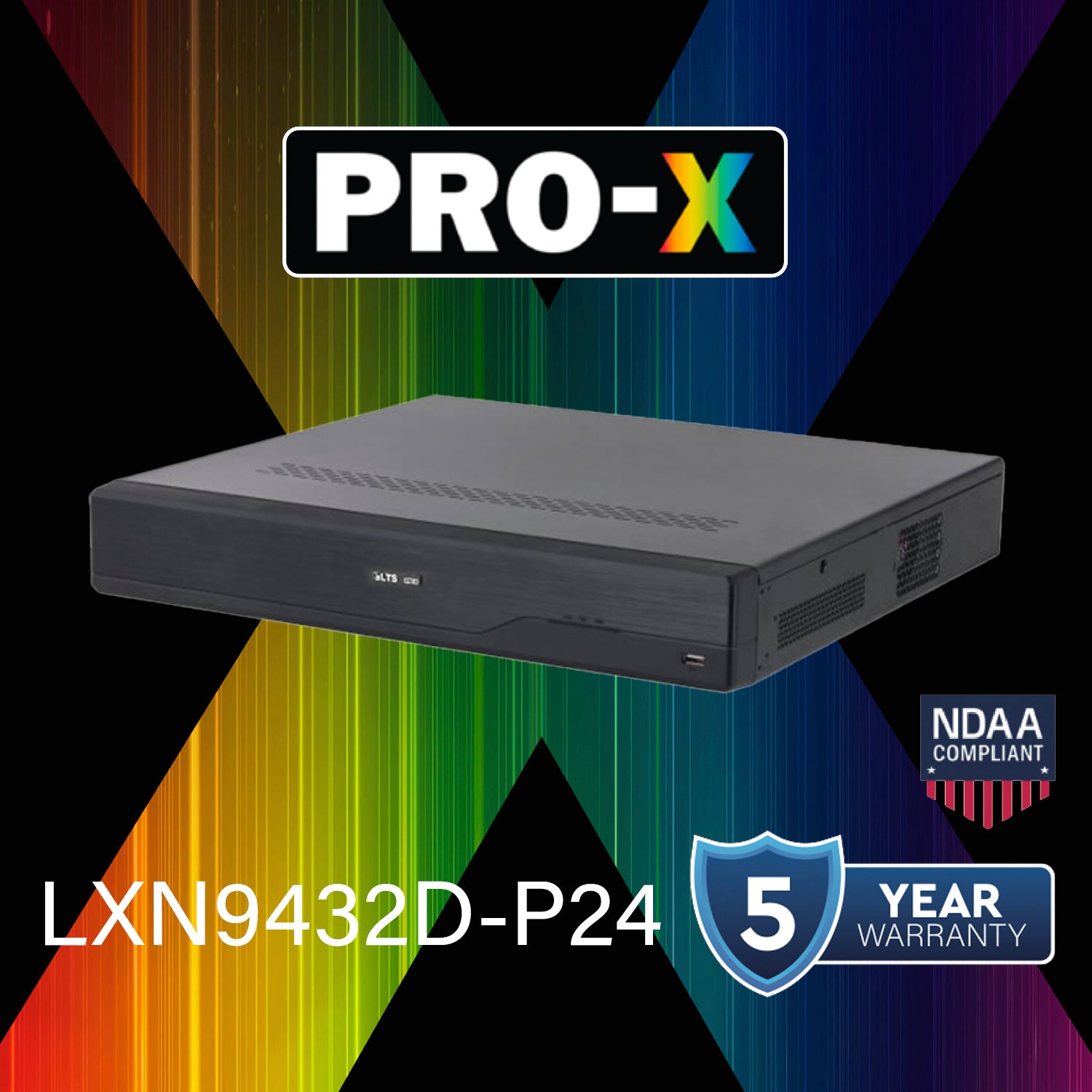 LTS Pro-X LXN9432D-P24 32CH IP 24 Port PoE Up to 32MP Resolution 4xSATA Ai X-Search 4K NVR