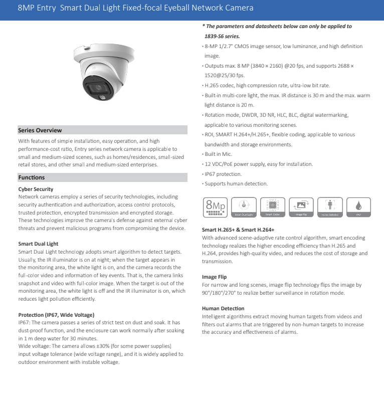 ENS Diamond ANC2I389T-IRAPV 8MP 4K Turret IP Camera 2.8mm Full Color Dual Light with Mic