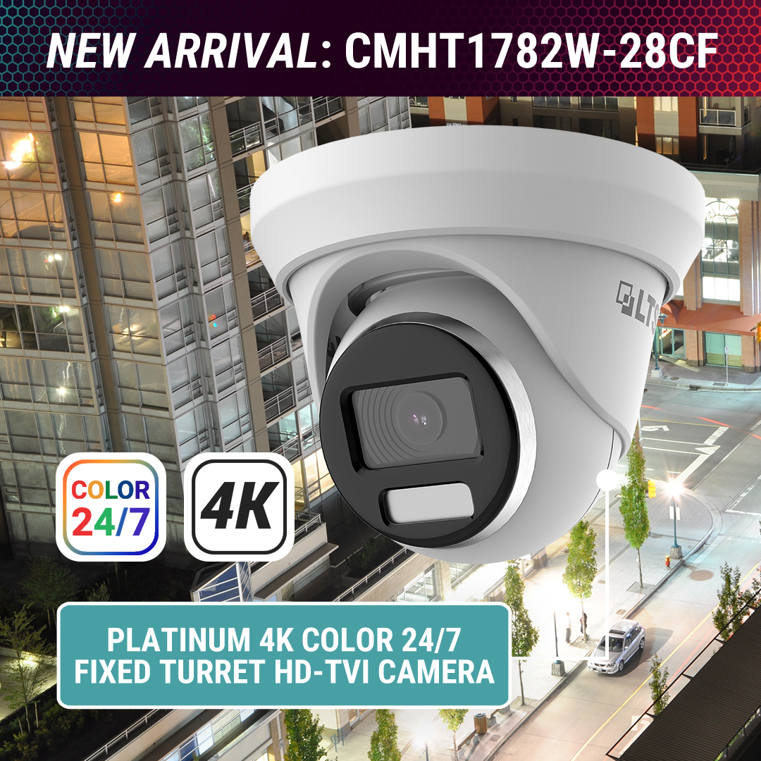LTS Platinum CMHT1782W-28CF HD-TVI 8MP/4K 247 Full Color 2.8mm WDR 131ft LED Turret Camera
