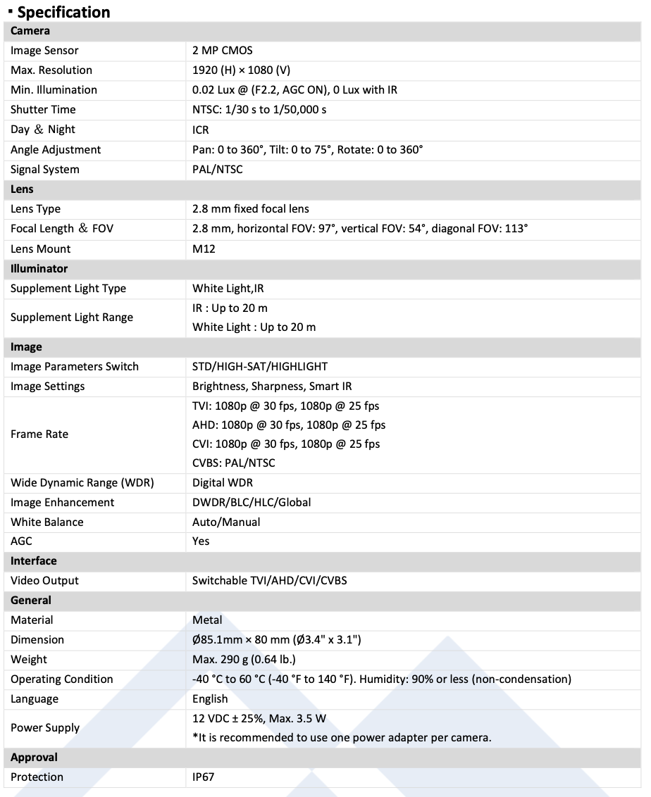 LTS Platinum CMHT2122-28LF HD TVI 2MP 2.8mm Lens 65ft Smart Dual Light 4in1 Dome Camera LTCMHT2122-28LF Replacement for CMHT2122-28F, CMHT2122N-28F