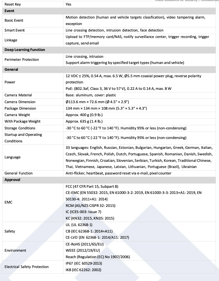 LTS Platinum CMIP3182W-28SDA IP 8MP 98ft Smart Light Wide Len Ai Detection Vandal Dome Camera