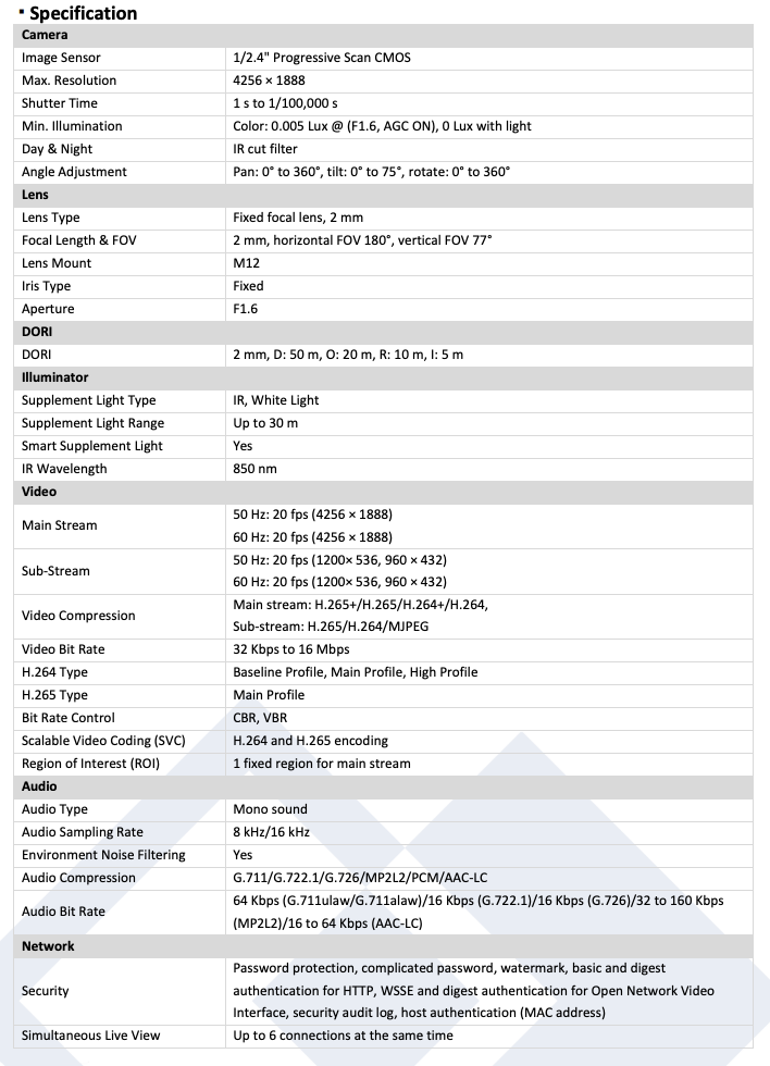 LTS Platinum Plus CMIP398PW-2SDL IP 8MP 180 Panoramic Hybrid Light Active Deterrence Dome Camera