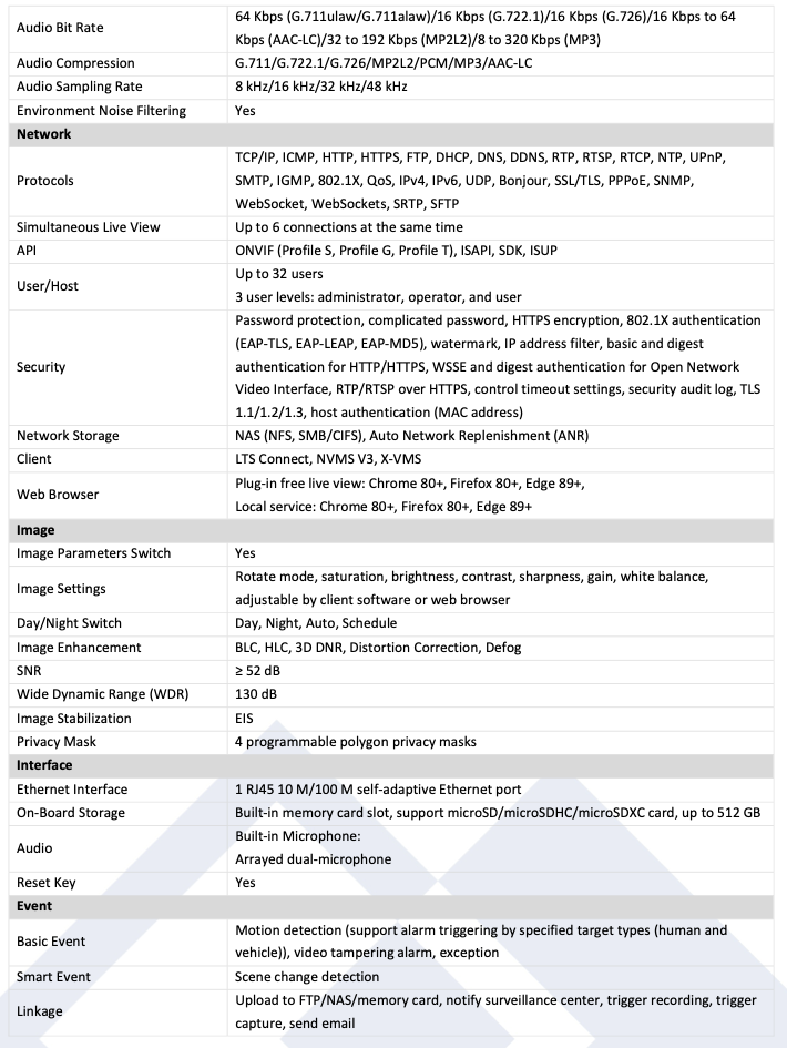 LTS Platinum CMIP3CD42WI-AISP IP 4MP AI Color 247 4mm Lens Built in Mic Hybrid Light Camera