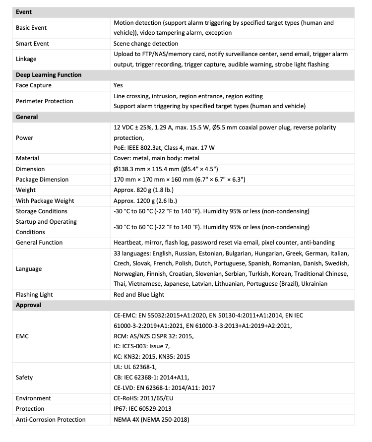 LTS Platinum CMIP3CD82WI-28LAISP IP 8MP Ai Color 247 Active Deterrence With Mic/Alarm Camera