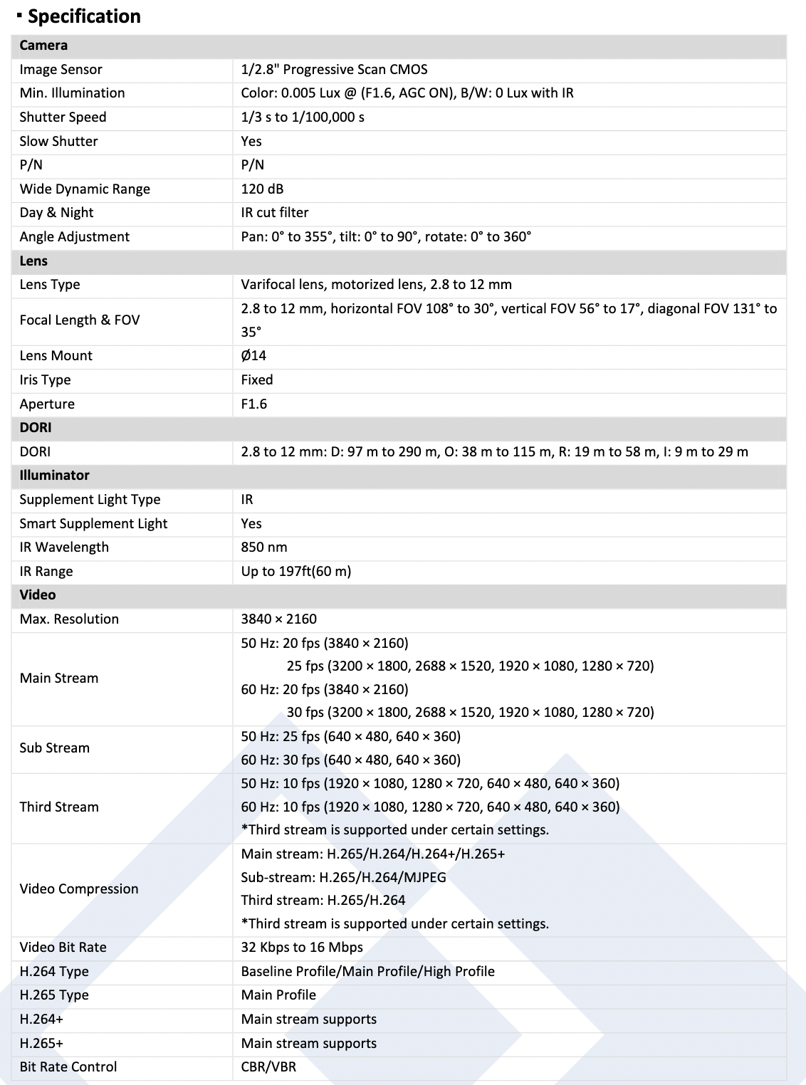LTS Platinum CMIP9783W-SDZ HD IP 8MP/4K 2.8-12mm Motorized Lens WDR Smart Ai Bullet Camera