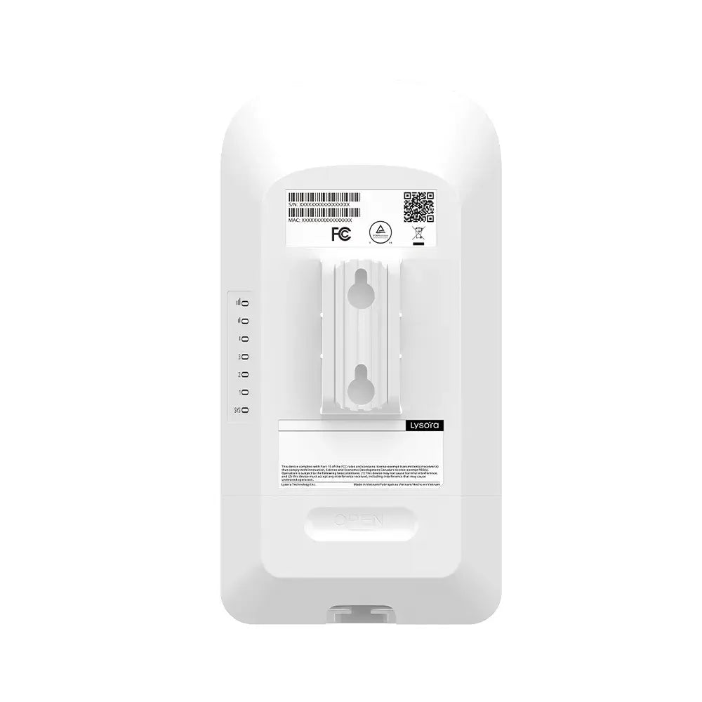 Lysora CPE3-P 5GHz 867Mbps 1.86mi IP55 Wireless Bridge with 13dBi Antenna & PoE NDAA