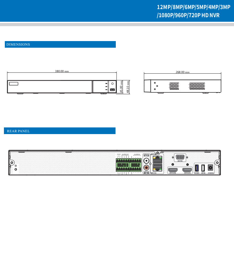 ENS Titanium ED9532H5NV-AN IP 32CH Up to 12MP 192/192Mb 2xHDMI 2xSATA 2xLan Port NDAA NVR