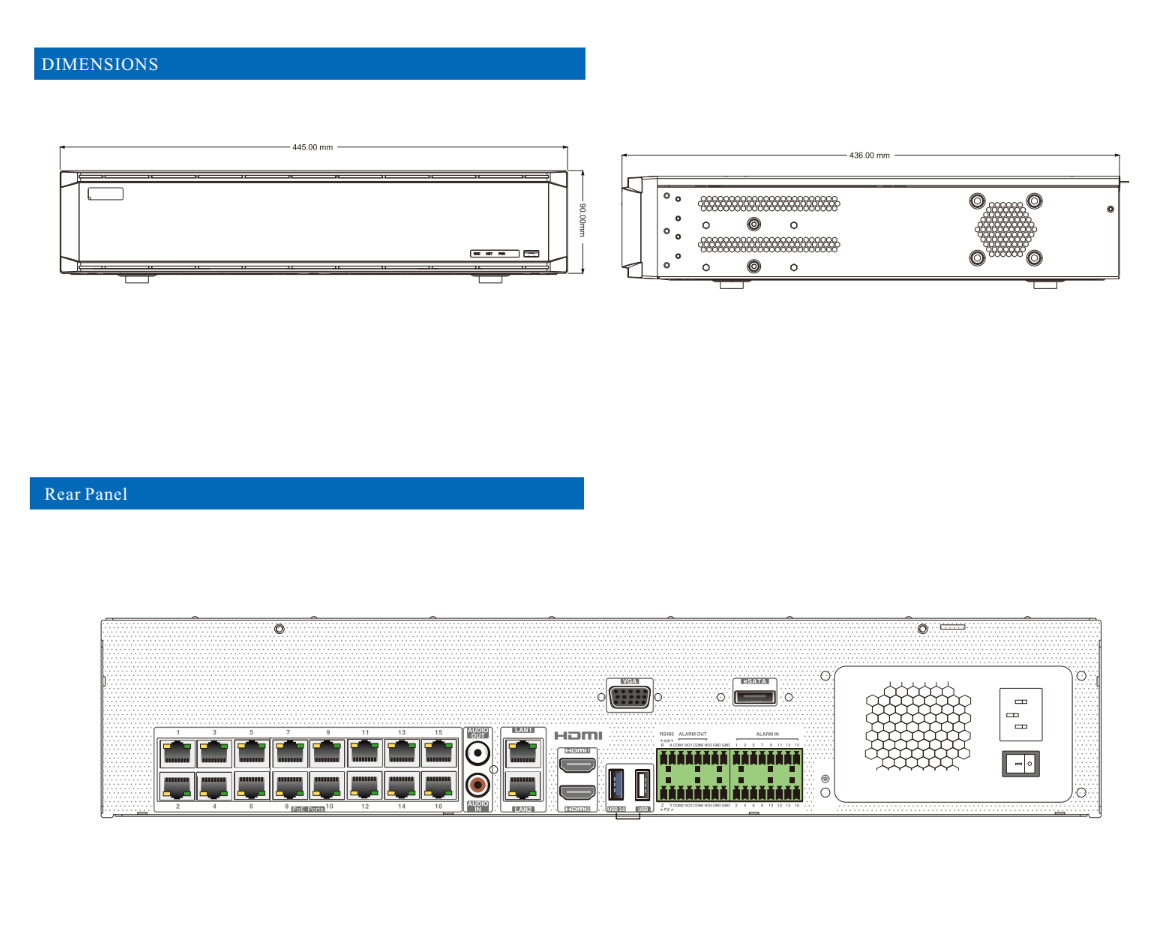 ENS Titanium ED9732H5NV-AN IP 32CH 12MP 8xSATA 2xLAN AI 4K 2xHDMI NDAA NVR