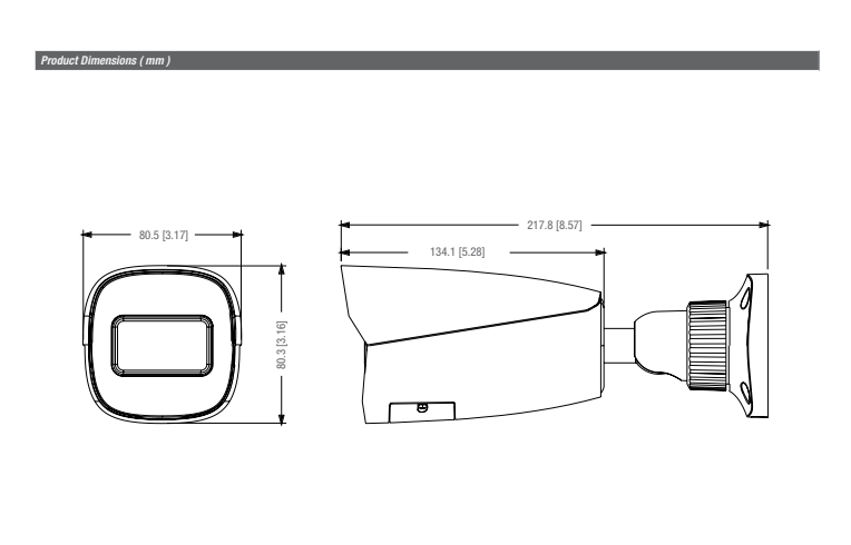 ENS Titanium IP-5IR8E3B2-28 IP 8MP/4K 2.8mm Len 164ft IR Ai Face Detection NDAA Bullet Camera
