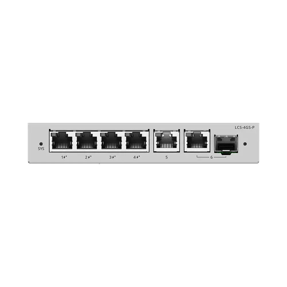 Lysora LCS-4GS-P 4-Port Gigabit Cloud Managed PoE Switch with Combo SFP Uplink NDAA