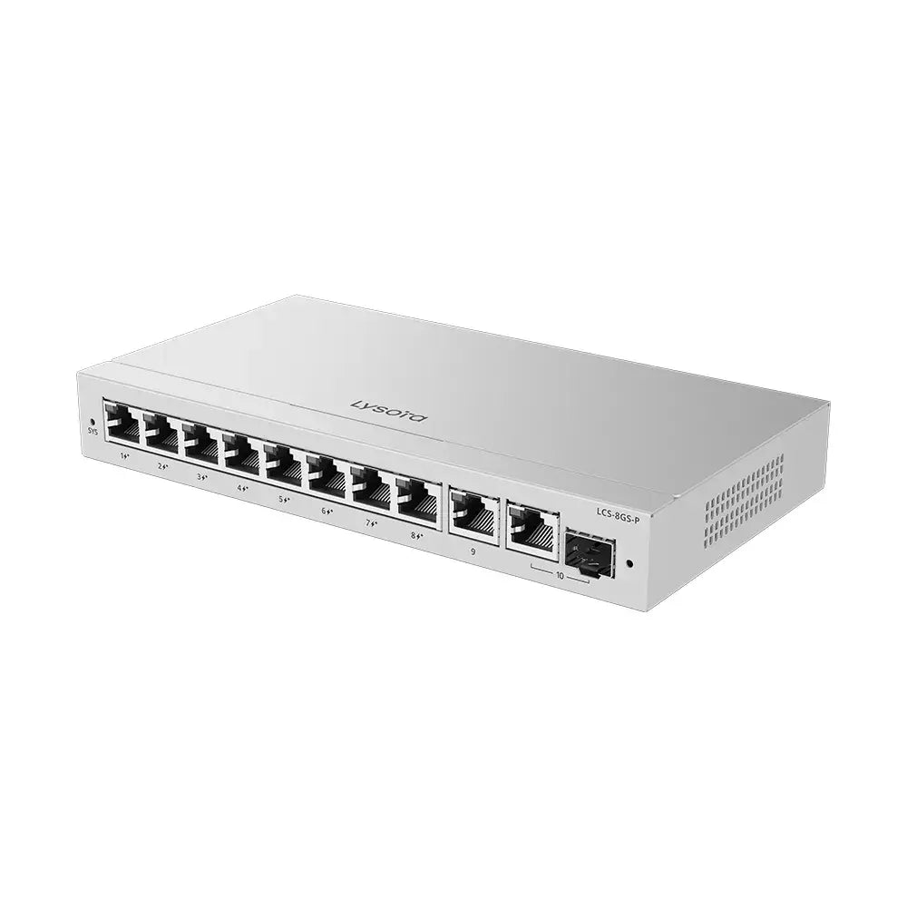 Lysora LCS-8GS-P 8-Port Gigabit Cloud Managed PoE Switch with Combo SFP Uplink NDAA
