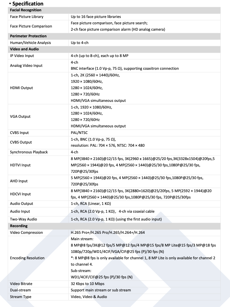 LTS Platinum LTD8504D-ST 4CH 4K/8MP TVI/AHD/CVI/CVBS + 4CH IP Up to 4K/8MP Direct Search DVR Replacement for LTD8504M-ST, LTD8504K-ST, LTD8504K-DT, LTD8504T-ST