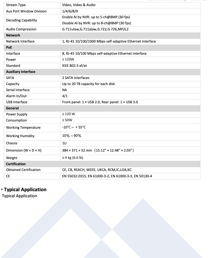 LTS Platinum LTN8608DV-P8 IP 4K 8CH 8 Port PoE DeepVision Semantic Search AI NVR