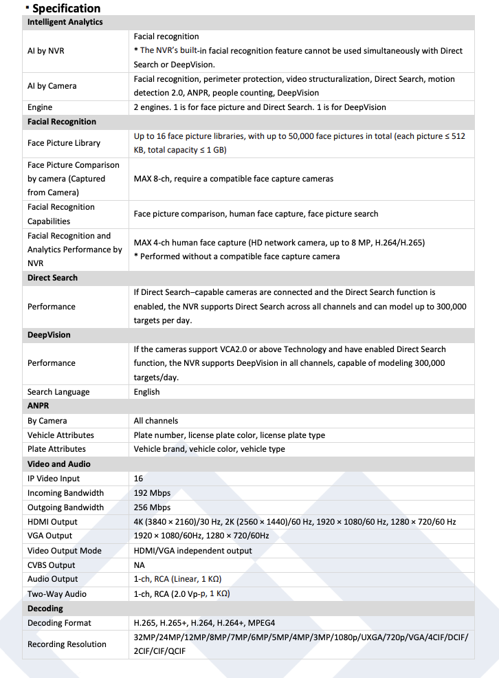 LTS Platinum LTN8616DV-P16 IP 4K 16CH 16 Port PoE DeepVision Semantic Search AI NVR