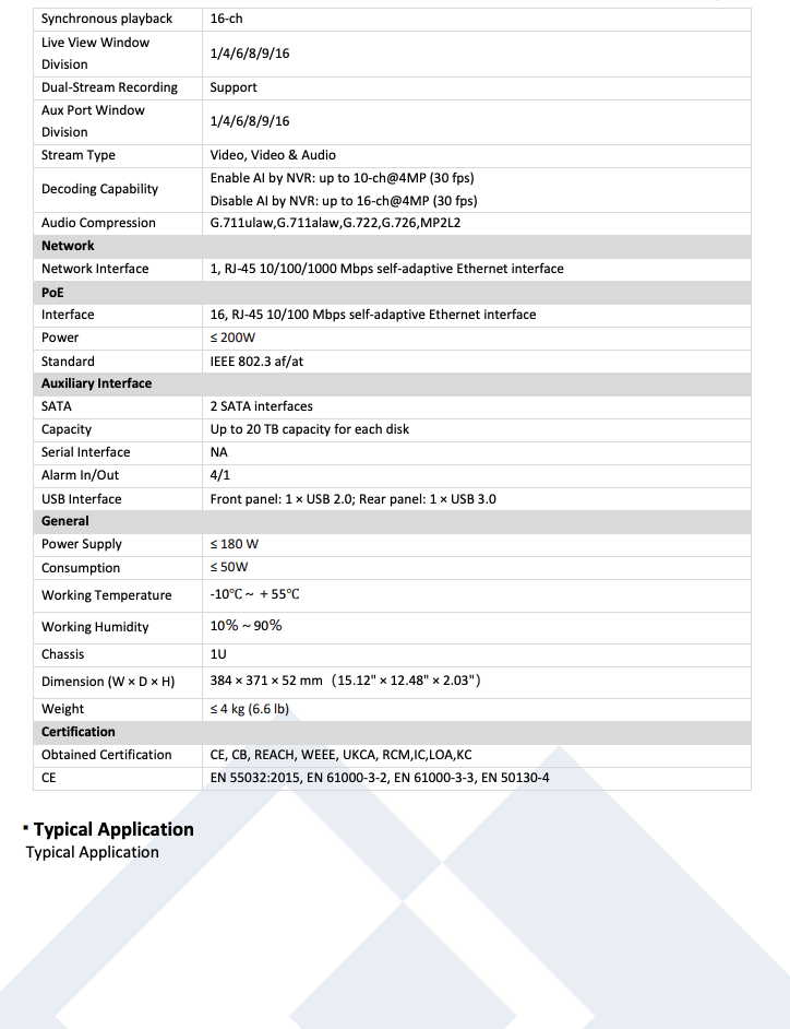 LTS Platinum LTN8616DV-P16 IP 4K 16CH 16 Port PoE DeepVision Semantic Search AI NVR