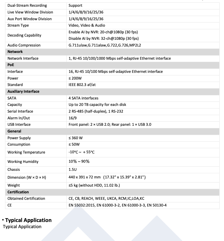 LTS Platinum LTN8932DV-P16 IP 32CH 16 Port PoE Built in Semantic Search DeepVision 4K NVR