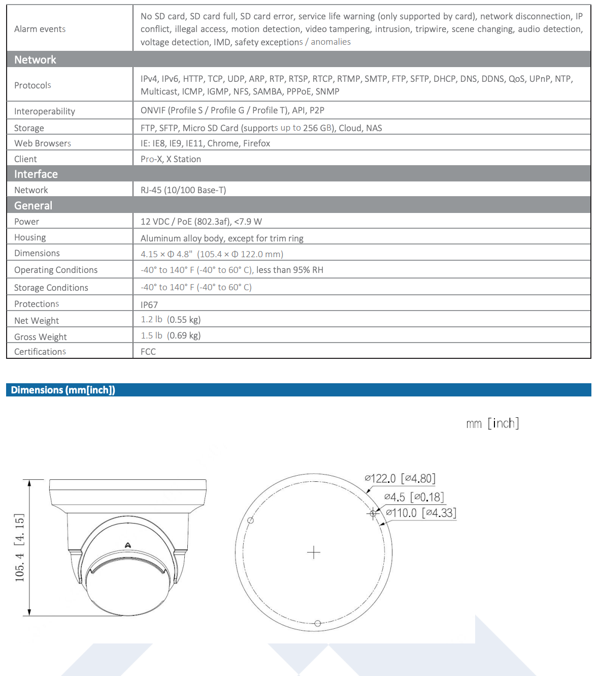 LTS Pro-X LXIP3582W-28MDA PRO-X 8MP IP 2.8mm 98ft IR WDR Builtin Mic Ai NDAA Turret Camera