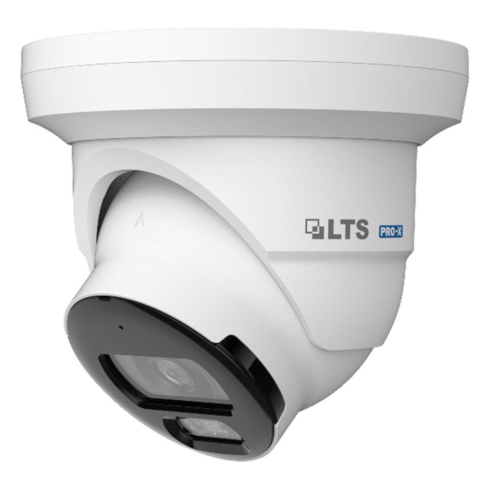 LTS Pro-X LXIP3582WE-28MDA IP 8MP 2.8mm 100ft Color Dual-Light Built-In Mic NDAA Turret Camera