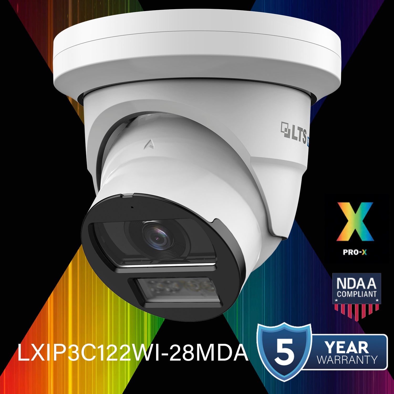 LTS Pro-X LXIP3C122WI-28MDA PRO-X IP 12MP/5K Smart Dual Light Mic Smart Ai Turret Camera