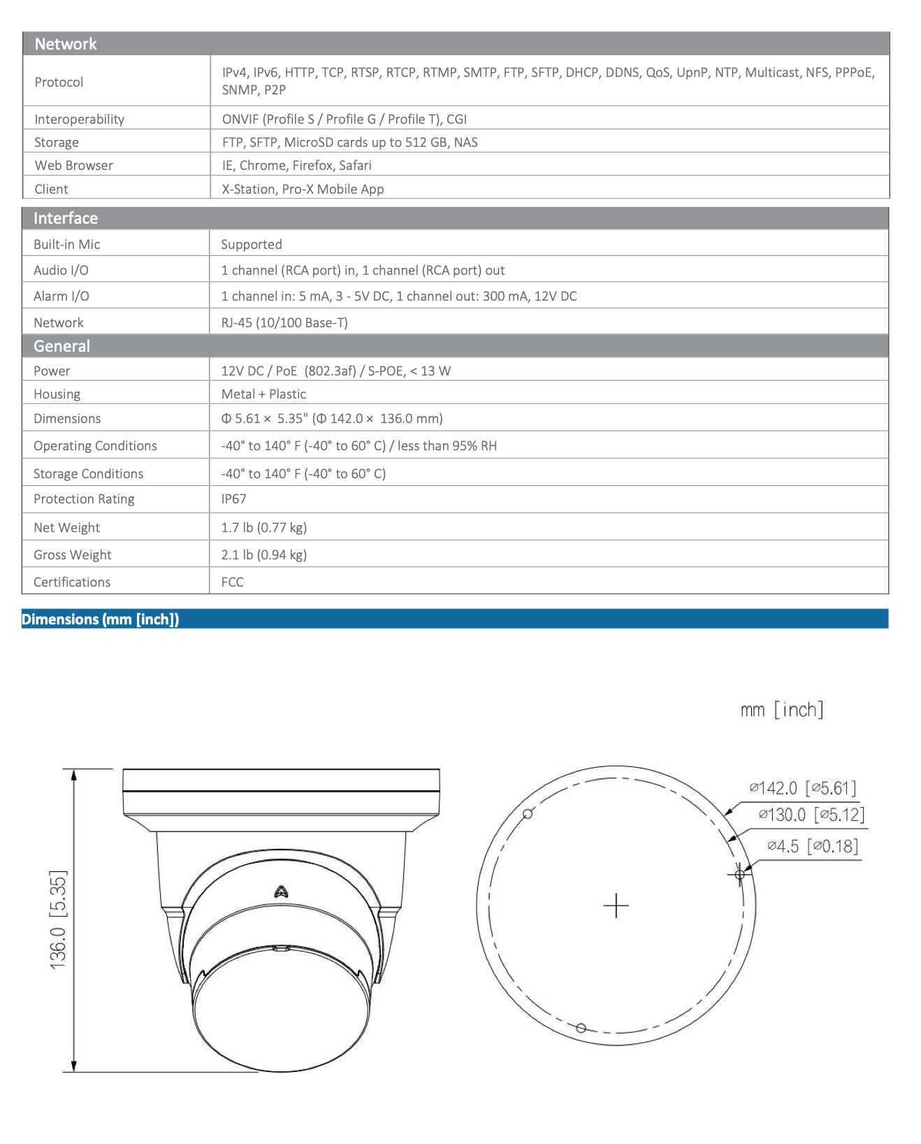LTS Pro-X LXIP3C122WI-28MDA PRO-X IP 12MP/5K Smart Dual Light Mic Smart Ai Turret Camera