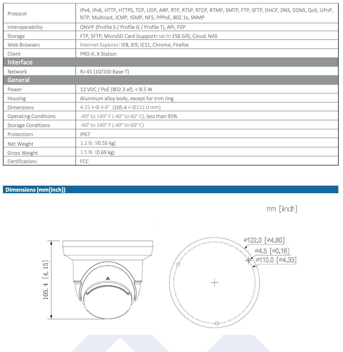 LTS Pro-X LXIP3C42NW-28MDA 4MP IP Full Color 24/7 2.8mm WDR Built-in Mic Ai Turret Camera