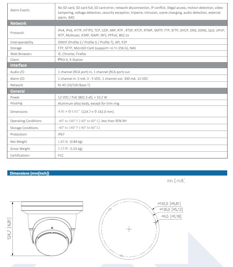 LTS Pro-X LXIP3C82NWIB-28SDL IP 8MP 98ft LED Color Deterrence Mic/Speaker Ai NDAA Camera