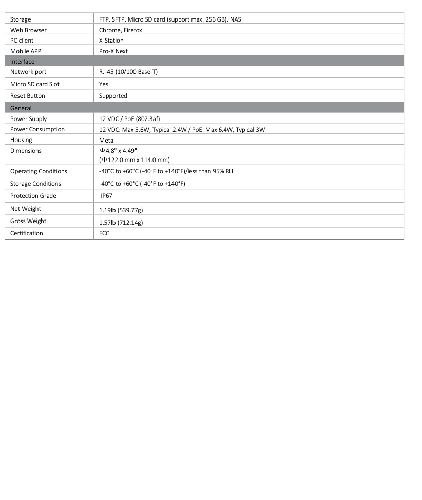 LTS Pro-X LXIP3C82W-28AISP IP 8MP/4K AI ISP Full Color 2.8mm 100ft Light Mic Dome Camera