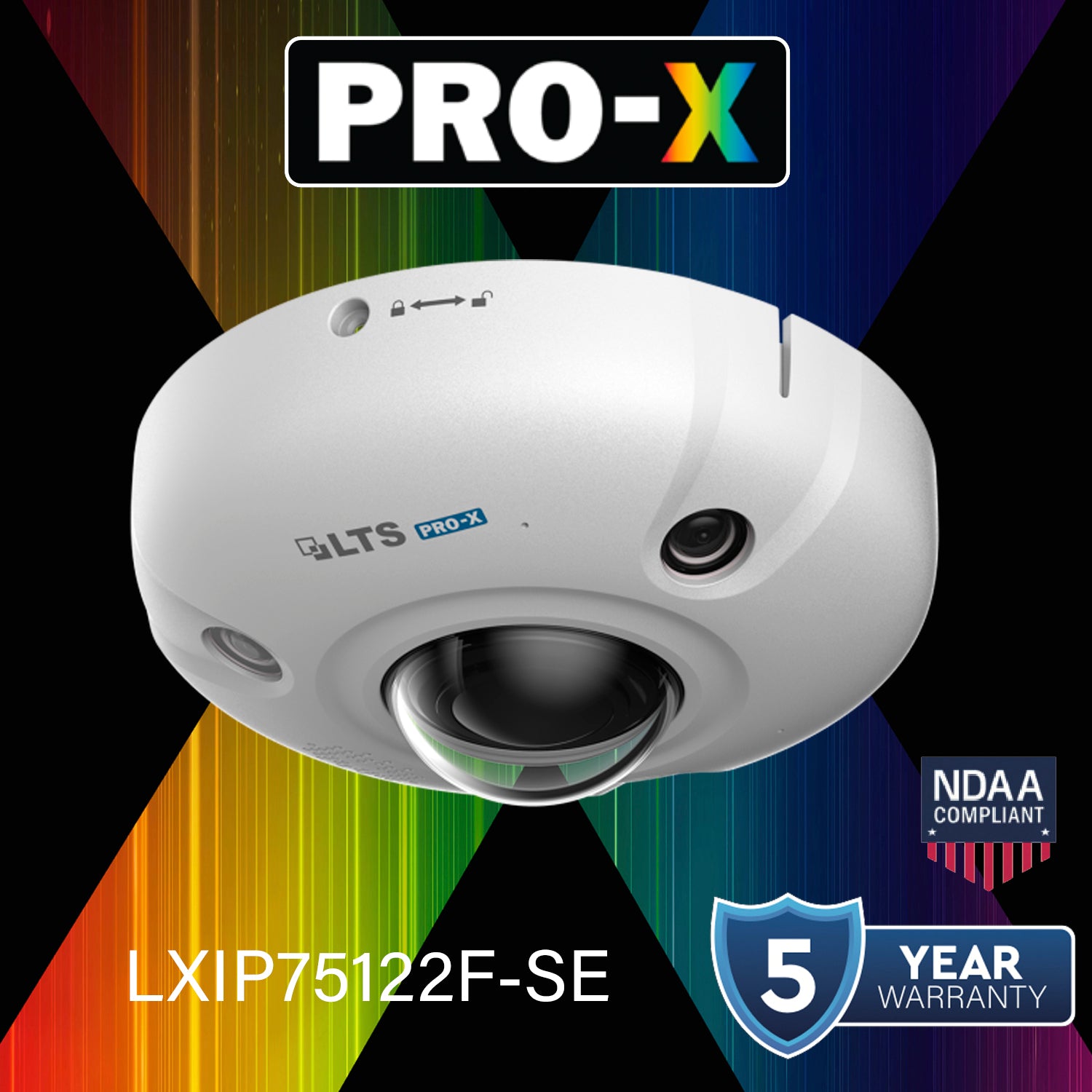 LTS Pro-X LXIP75122F-SE PRO-X IP  12MP Fisheye 2 Ways Audio 33ft IR Count People Ai NDAA Camera