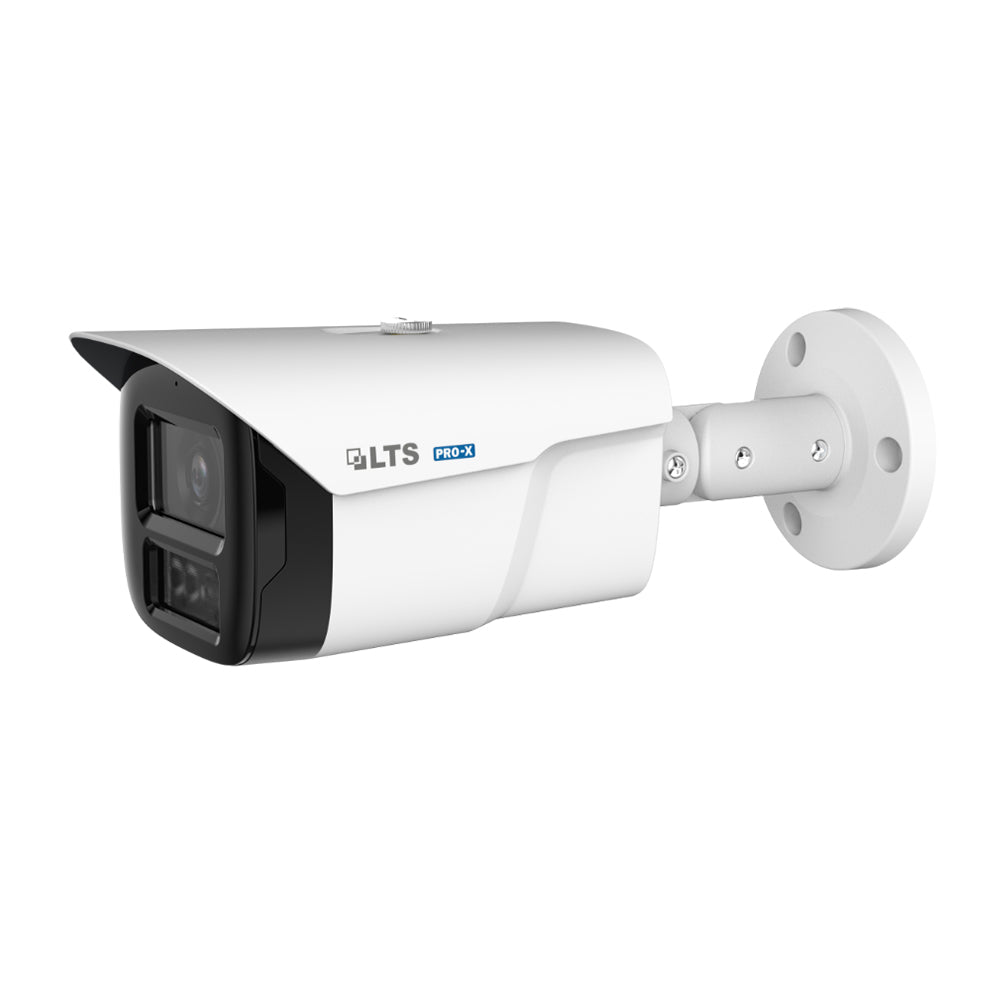 LTS Pro-X LXIP8542WE-28MDA IP 4MP 2.8mm 100ft Color Dual-Light Built-In Mic NDAA Bullet Camera Replacement for LXIP8542W-28MDA