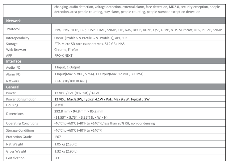 LTS Pro-X LXIP9C82WI-28MDA IP 8MP/4K 2.8mm 98ft Smart Dual Light Mic WDR Ai Bullet Camera