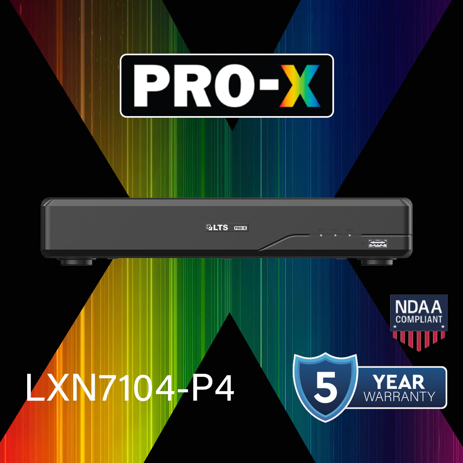 LTS Pro-X LXN7104-P4 4CH IP Up to 8MP 4 Port PoE Ai Face Detection 4K HDMI NDAA NVR