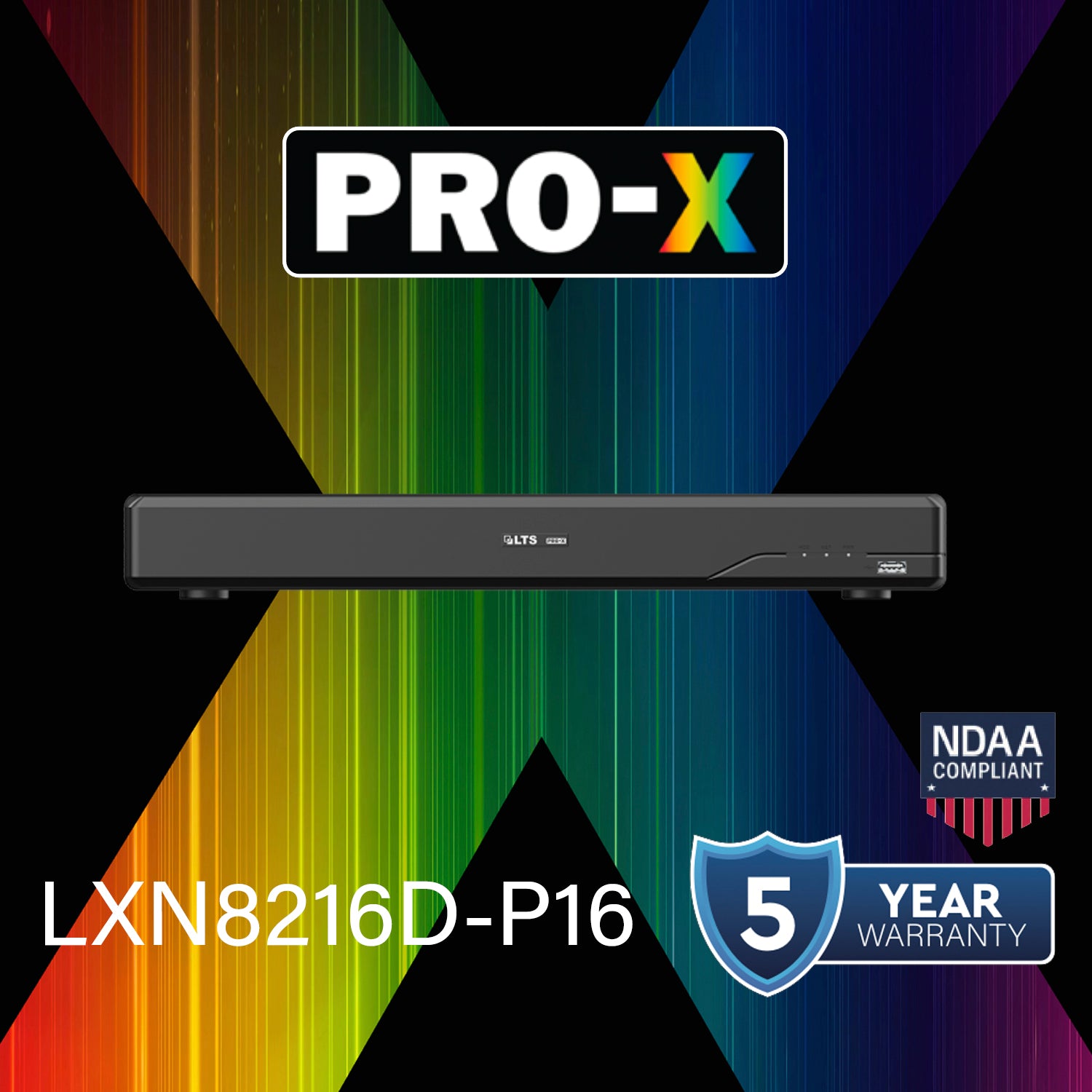 LTS Pro-X LXN8216D-P16 Pro-X 16CH IP Up to 16MP Human & Vehicle Detection 16 PoE NDAA NVR