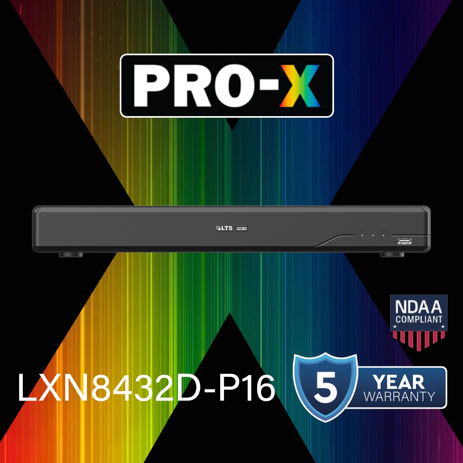 LTS Pro-X LXN8432D-P16 Pro-X 32CH IP Up to 16MP Human & Vehicle Detection 16 PoE NDAA NVR